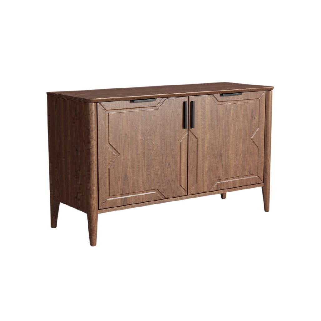 Mid-Century Modern Walnut Sideboard with Geometric Design