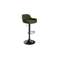 Adjustable Height Modern Bar Stool with Green Upholstery