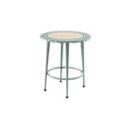 Stylish Round Metal Side Table with Scalloped Edge