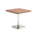 Square Wooden Table with Stainless Steel Base