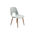 Minimalist Modern Plastic Dining Chair with Wooden Legs